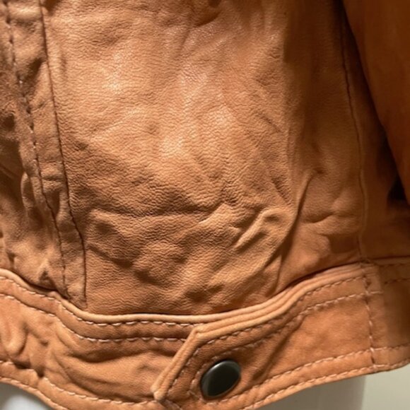 NWT Fossil Ashley Leather Biker Jacket - Blush Pink - Size Large - Picture 5 of 7